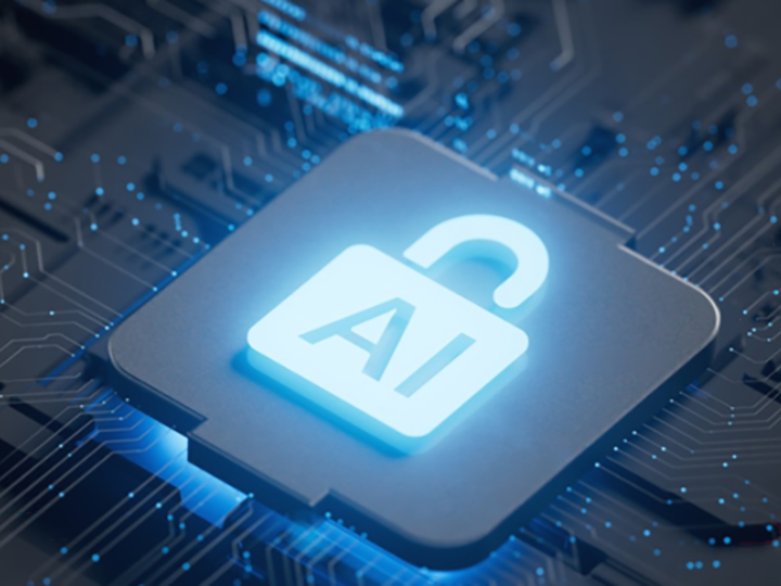 An image of a lock with the text AI