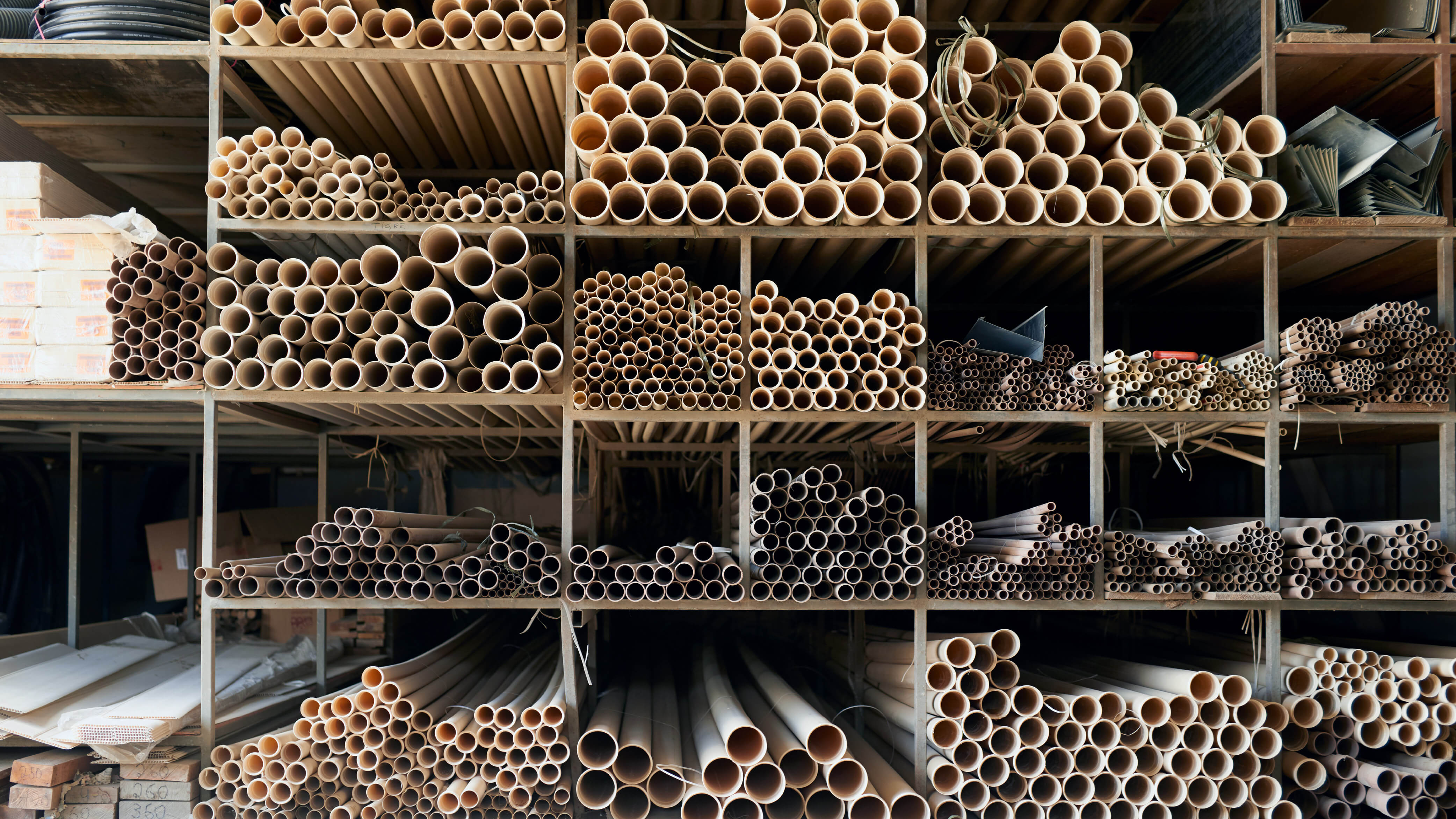 Building Materials on Shelves