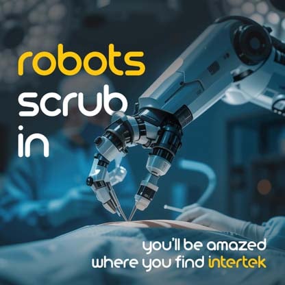 A robotic hand used to operate on a patient
